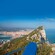 The Rock of Gibraltar towering over a coastal city